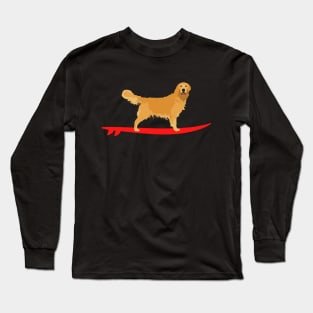 Surfing Golden Retriever Long Sleeve T-Shirt